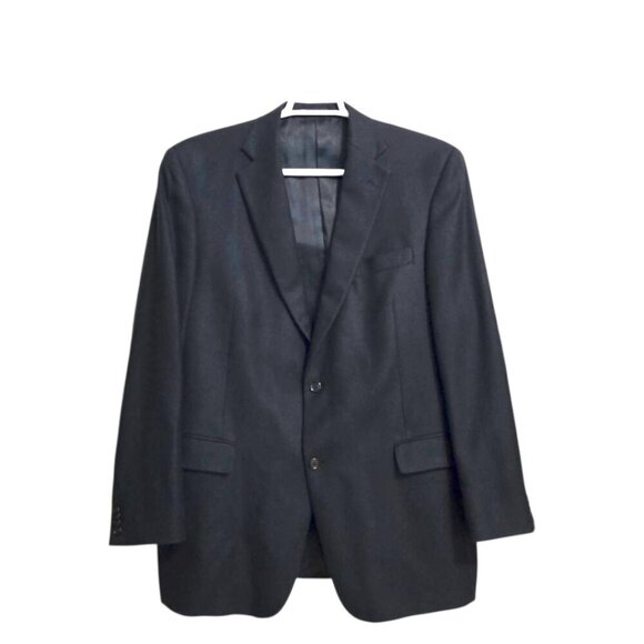 Hart Schaffner Marx Loro Piana Black 100% Cashmere Single Breasted Blazer Sz 44L - Picture 1 of 14